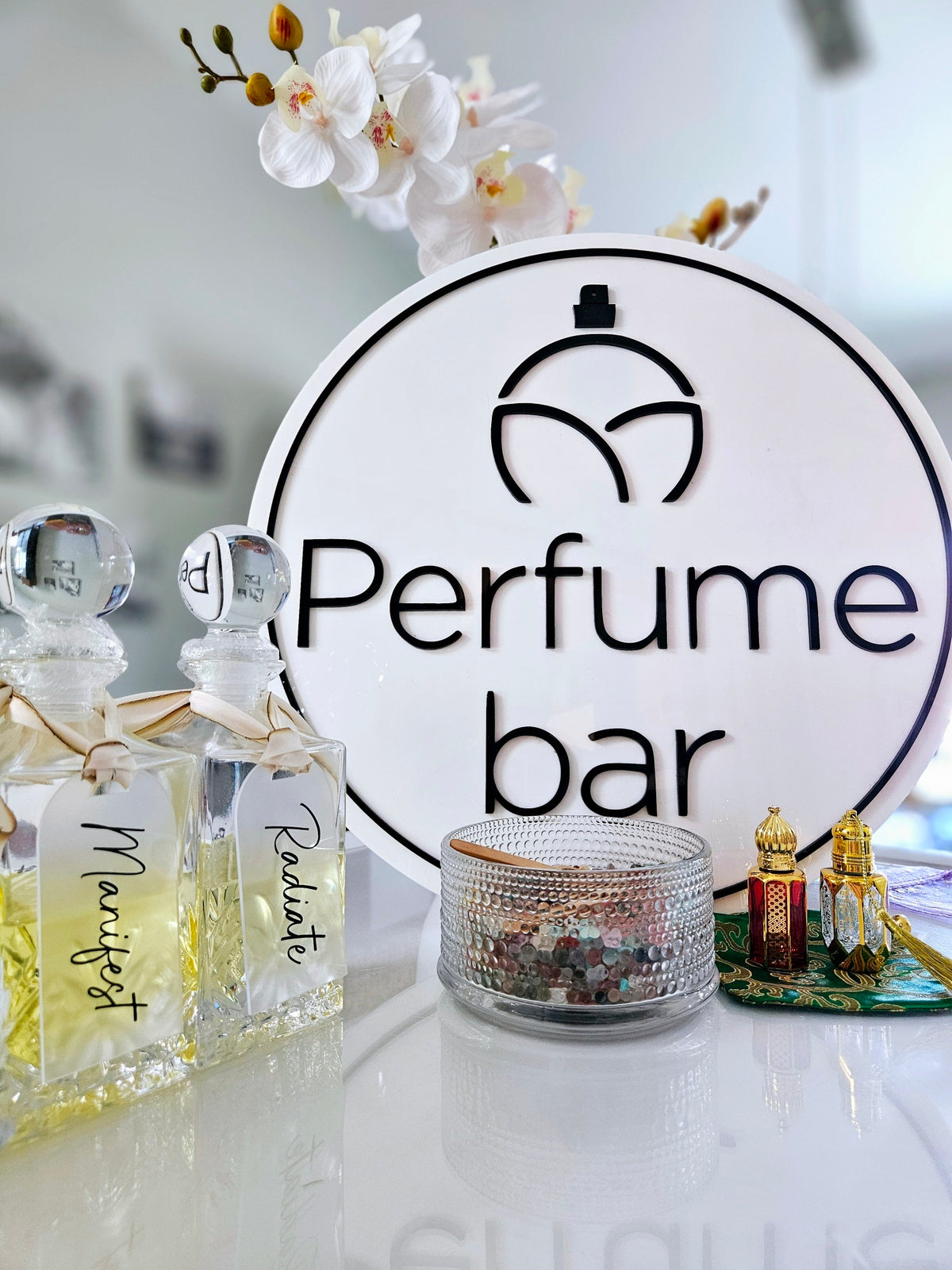 Guests blending a custom perfume